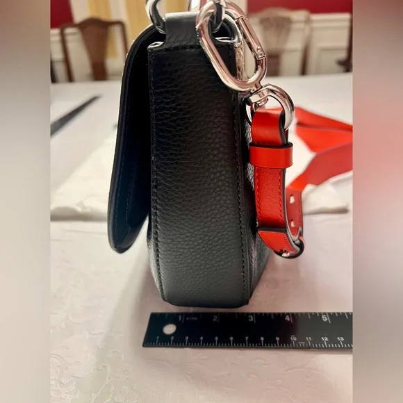 NWOT Thacker New York Snake Print Shoulder Bag - Black and Orange - Picture 3 of 15